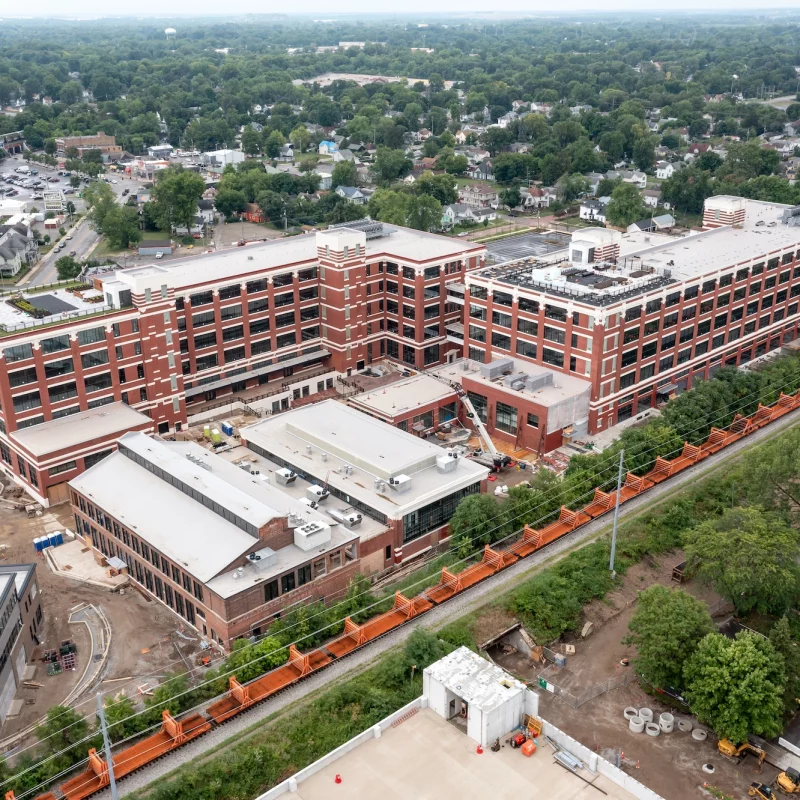 Aerial view of a manufacturing site